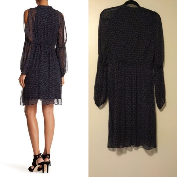 Elie Tahari Greta Cold Shoulder Print Dress - Picture 3 of 8